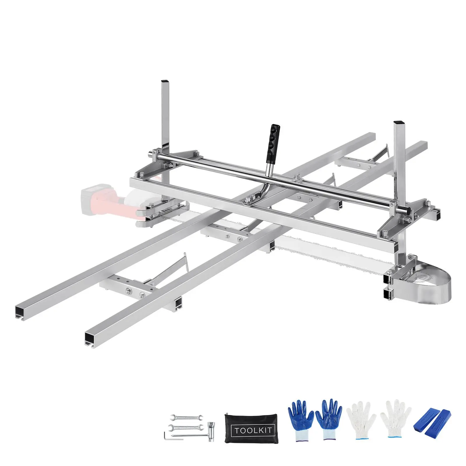 【Summerfinds】VEVOR Chainsaw Mill and Rail Mill Guide System,  Portable Sawmill 14"-36" Guide Bar, 9ft Aluminum Saw Milling Rail Guide with Chainsaw Planking Mill for Woodworkers and Carpenters