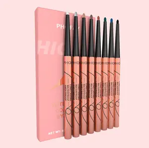 PHOFAY Waterproof Colorful Eyeliner Set 8pcs Matte Finish Long-lasting Lipliner for Defined Look & Smoky Dimension Cosmetic Lipliner Makeup Matte Blend Cosmetic