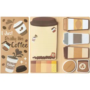1 Set Coffee Themed Sticky Notes Set 550 Sheets Self Adhesive Memo Pads Coffee Cup Reminder Notes for Office School Teachers Colleagues Ideal for Note Taking Organization and Daily Memos Office Supplies