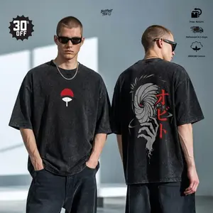 [New Arrival] Tobi Mask Vintage Acid Washed Graphic Tee With Double-Printed Cotton For Y2K Streetwear Outfits & Anime Fans