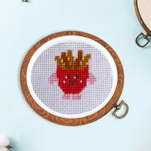 Faux Wood Grain Embroidery Hoops - Round, Oval Cross Stitch Frames with Secure Hold for DIY Needlework Projects