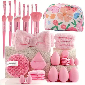 Makeup Tool Set, Multifunctional Makeup Brushes & Makeup Sponges & Powder Puffs & Headband & Wristbands & Makeup Bag, Professional for Women, Cosmetics Makeup Tools, Beauty Products, Makeup Accessories, Makeup Tool Kit