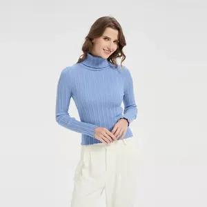 Women's Ribbed Turtleneck Sweater - A