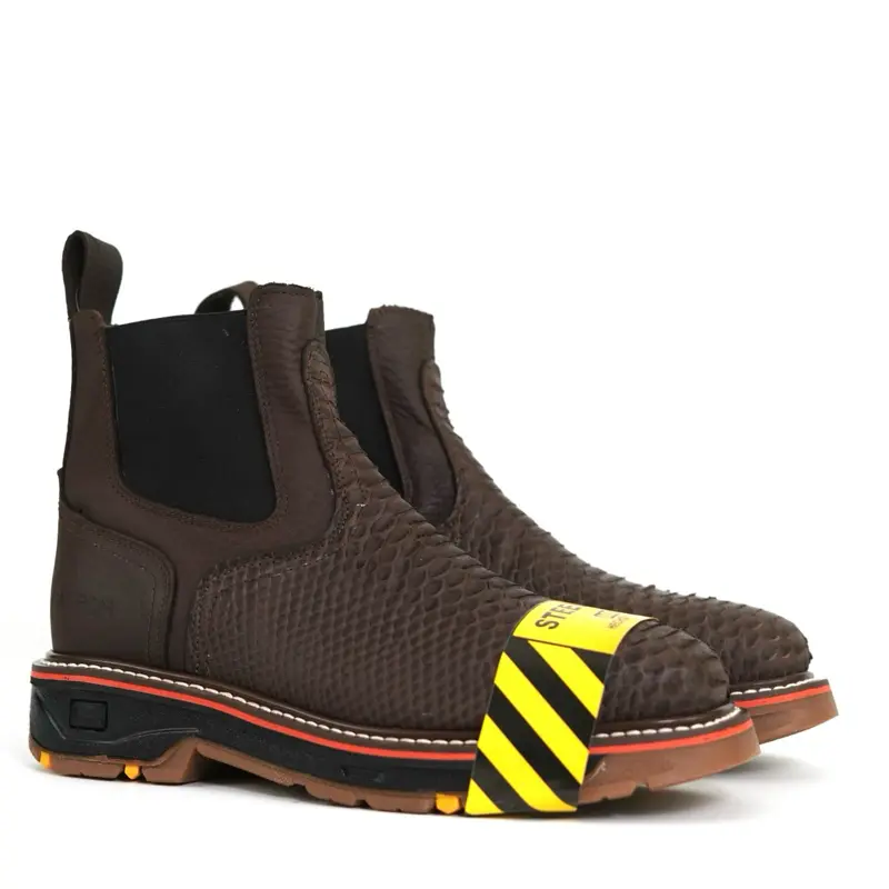 3964 Print Cafe Botin de Trabajo Hecho En Mexico Mens Work ankle boots Patron Boots Botas de Trabajo Western Safety