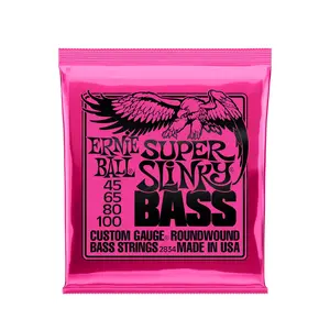 Ernie Ball Super Slinky Nickel Wound Electric Bass Strings - 45-100 Gauge Ernie Ball Super Slinky Nickel Wound Electric Bass Strings - 45-100 Gauge