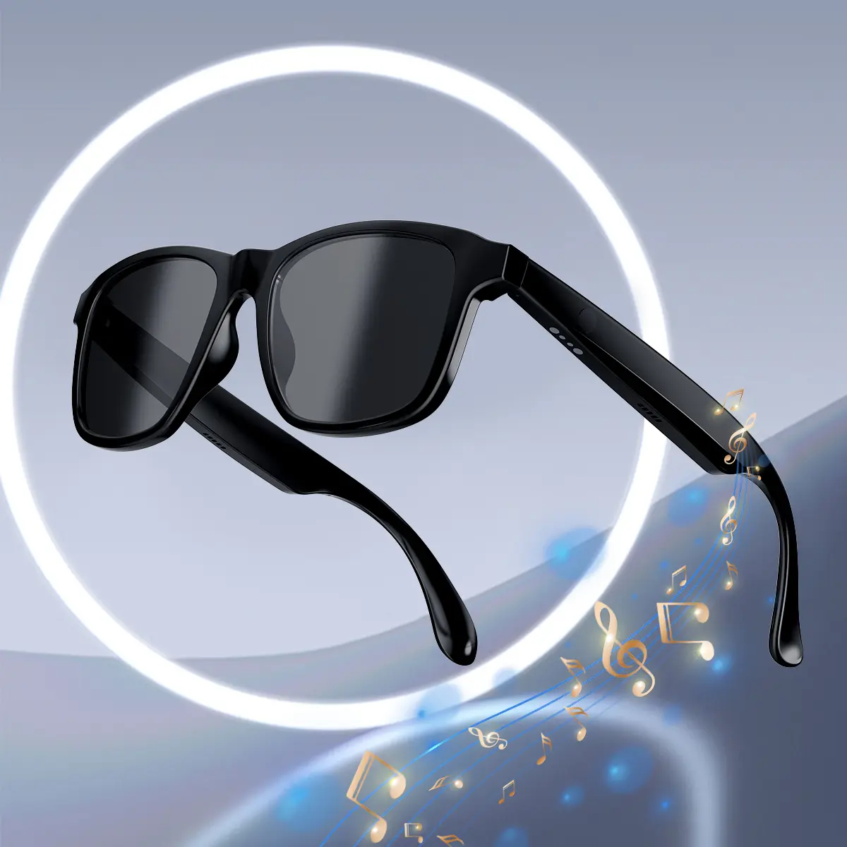 Smart Glasses Listenable Songs,Wireless Headphone Smart Glasses for Mobile Phone,200H Standby Time Long Battery, Athletic/Outdoor UV Protection and Voice Control Audio Charging Earbuds
