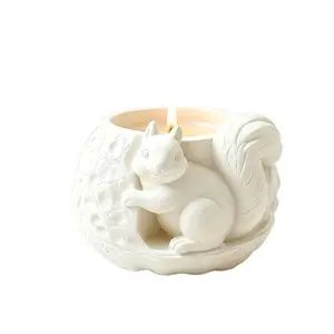 Squirrel-shaped Planter Candle Holder Organizer - Decorative Vase for Home Decor