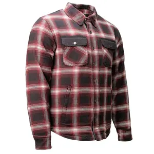 Milwaukee Leather Men's Plaid Flannel Motorcycle Shirt Jacket - 14.5oz Cotton Mechanic Riding Shirt - Dual Closure