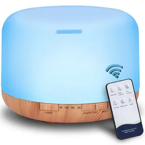 1pc 500ml aroma diffuser with remote control, humidifier, automatic shutdown of diffuser when no water, adjustable timing mode, home essential oil diffuser, suitable for bedrooms, living rooms and offices
