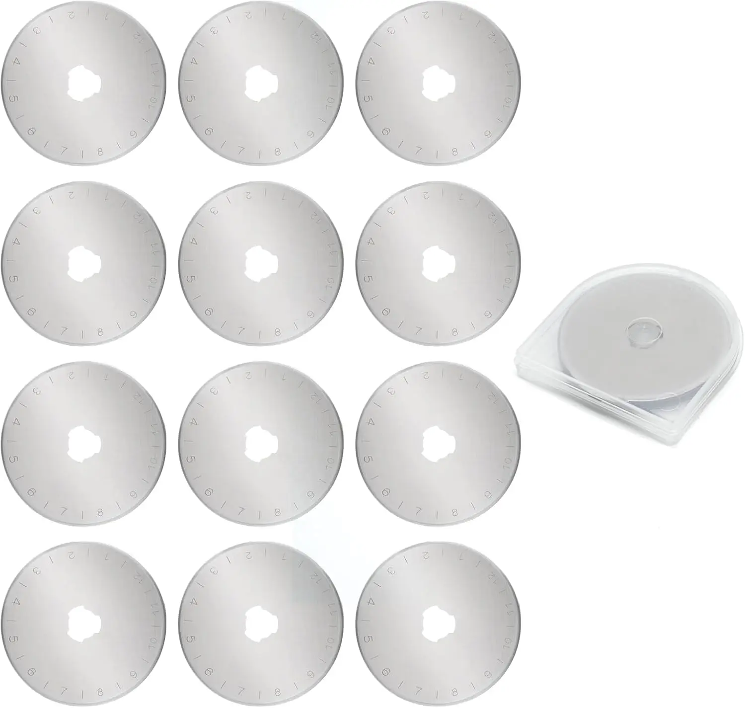 XEKIGU 12 Pcs 45mm Fabric Rotary Cutter Blades, Replacement Blades for Arts & Crafts, Quilting, Scrapbooking, Sewing Fabric Cutting, Fabric Rotary Cutters