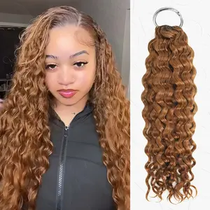 QVR Auburn Brown #30 Crochet Hair Afro Kinky Curly Machine Made Feather Human Hair Extension TikTokShopBlackFriday