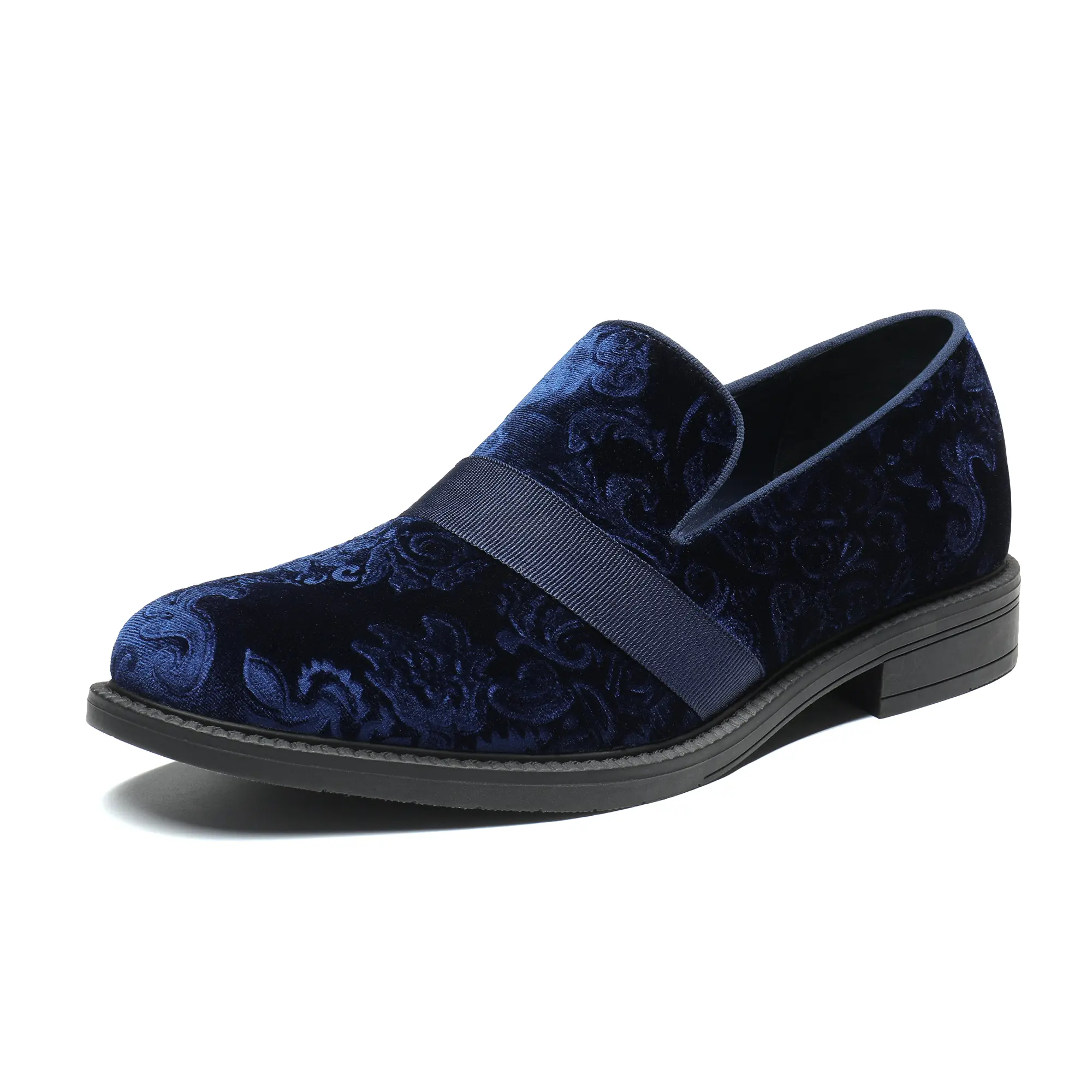 【BRUNO MARC Anniversary】 Men's Stylish Velvet Flat Closed-Toe Loafers - Classic Chic Cushioned Sole Comfortable Tuxedo Dress Shoes with Soft PU, Memory Foam Insole, TPR Outsole for Stability tiktokshopbacktoschool