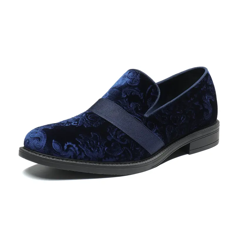 BRUNO MARC Men's Stylish Velvet Flat Closed-Toe Loafers - Classic Chic Cushioned Sole Comfortable Tuxedo Dress Shoes with Soft PU, Memory Foam Insole, TPR Outsole for Stability