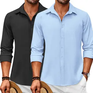 COOFANDY Men's Thin Long Sleeve Button Down Shirts Casual Business Dress Shirt