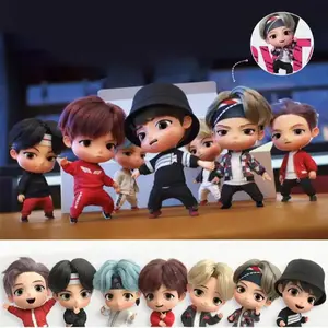 Bangtan Boys 7pcs/Set Action Figures Doll Collection Model Toys Rm Jin Suga Jhope Jimin V Jungkook Star Idol Cute Surprise Gifts