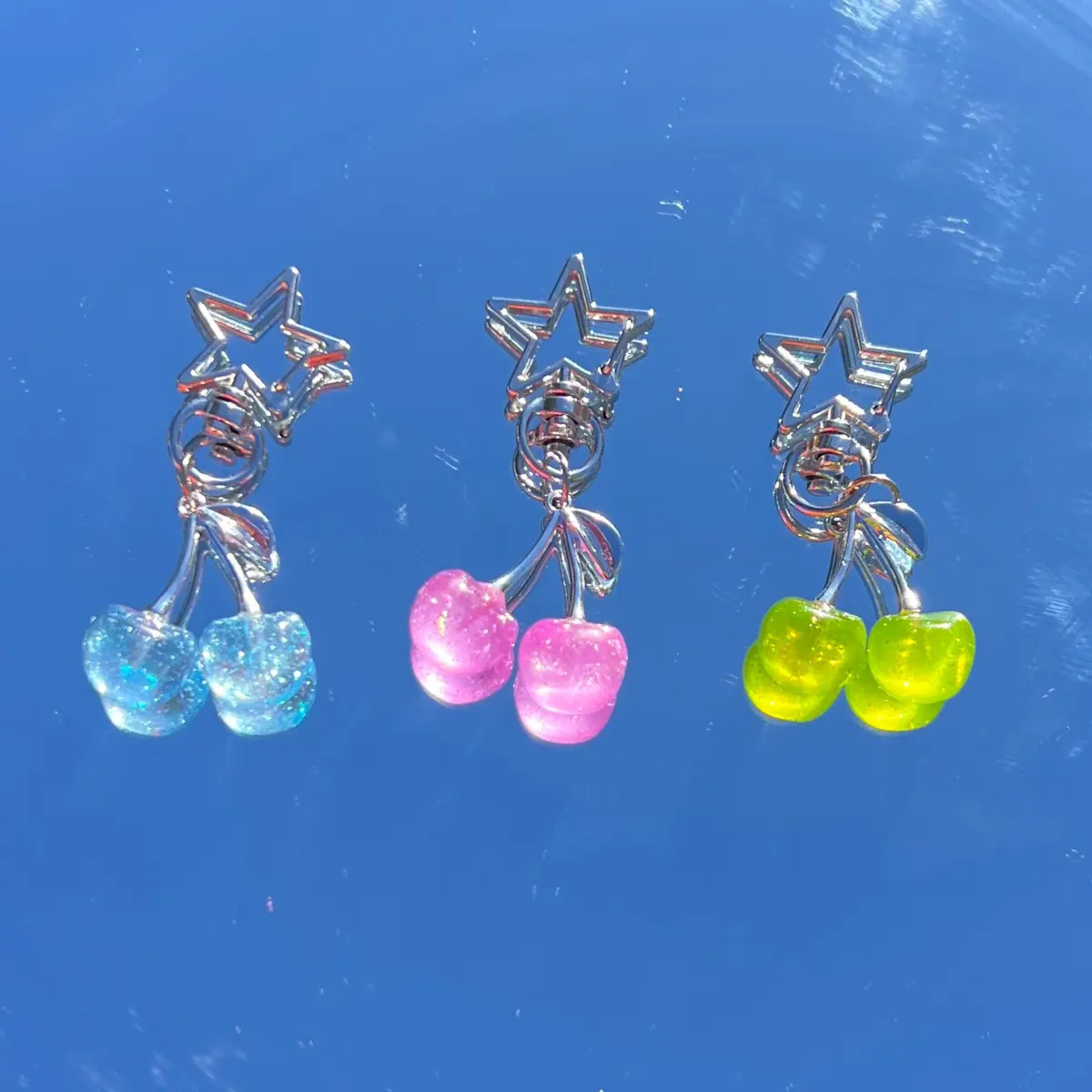 Cherry Star Keychain Bag Charm handmade keychains