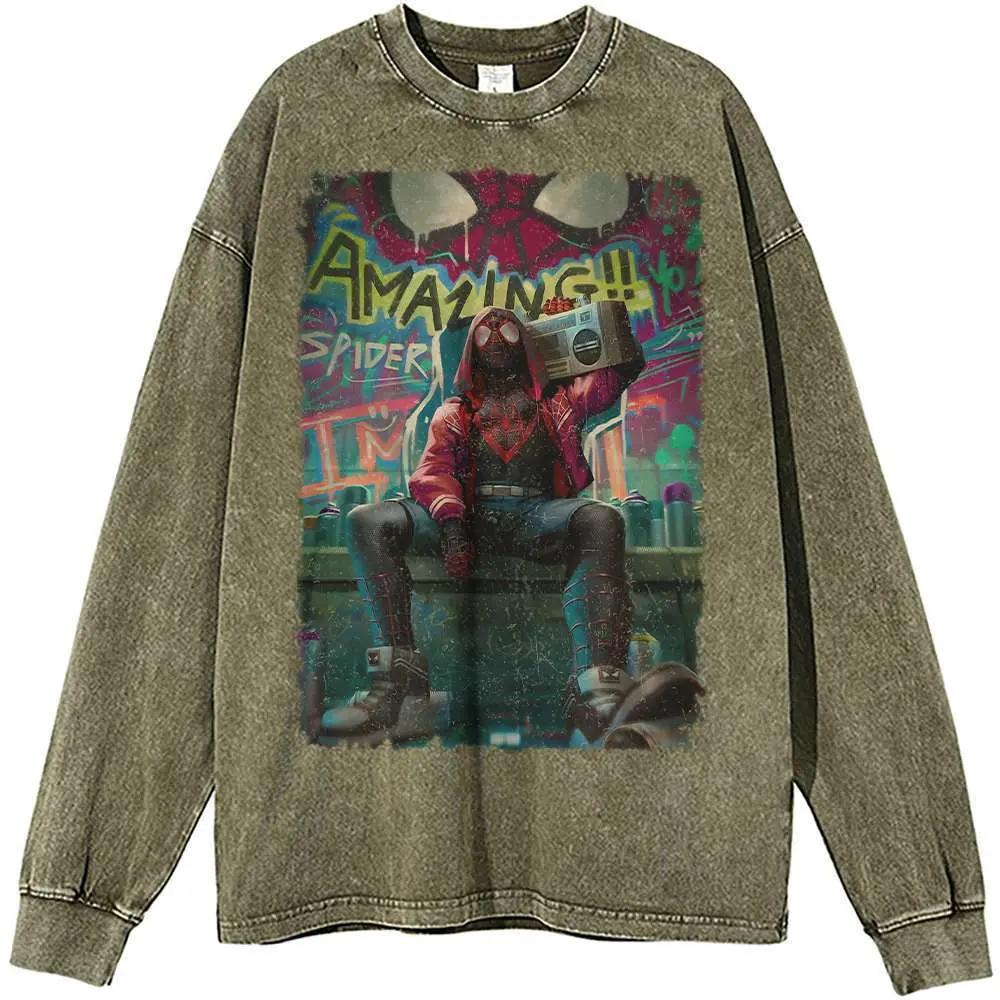 Miles Morales Long Sleeve, SpiderMann Long Sleeve, MCU Avengers Comics Long Sleeve, Vintage Long Sleeve Tee 45735 1558
