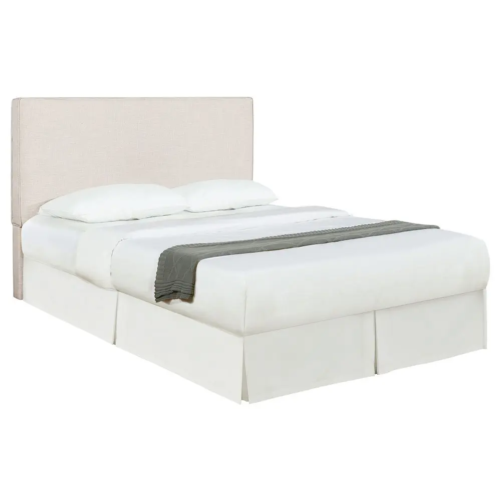 Kosmo Upholstered Panel Headboard - Sand Finish, Classic-Modern Design, Self-Welt Construction, Wood Frame, Fits Full or Queen Beds