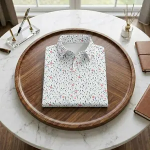 [Ship From US] - White Fertility Print Polo Shirt for Men, Funny Sperm Egg Pattern Golf Polo, Short Sleeve Novelty Summer Shirt
