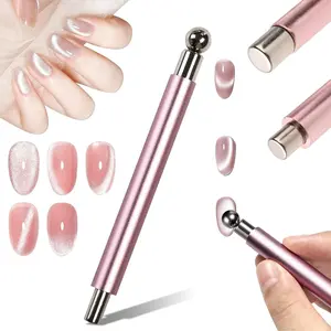 Magnetic Rod Cat Eye Magnet Bead Aluminum Handle Cylinder UV Glue Magnetic Tool Dual Head Nail Art Shaping Tool Nail Art Design Nail Art Tools