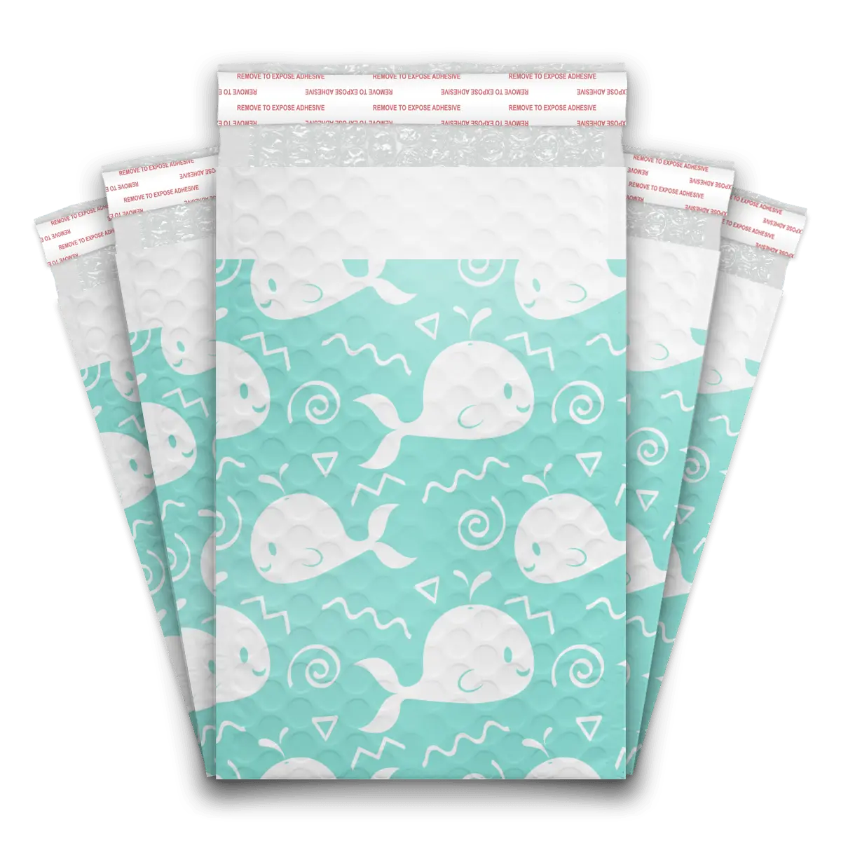 6x9 Blue Whales Self Seal Poly Bubble Custom Padded Bags Poly Mailers – Shipping Bags for Small Business