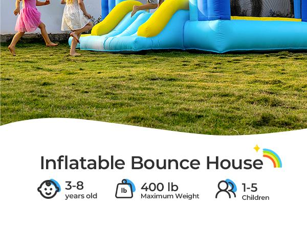 Outfunny Bounce House with Slide, Inflatable Bouncy House for Kids 3-8 w/Ball Pit, Outdoor & Indoor, Bounce Area 8'x8', Capacity 400 lb Outfunny Bounce House with Slide, Inflatable Bouncy House for Kids 3-8 w/Ball Pit, Outdoor & Indoor, Bounce Area 8'x8', Capacity 400 lb