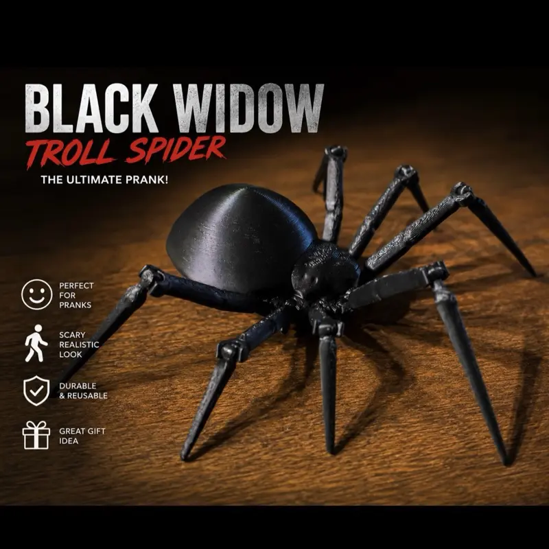 Scare Your Friends! Realistic Black Widow Prank Spider