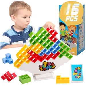 48Pcs Tetra Tower Game, Stack Attack Block Puzzle Game, Board Team Tower Game for Kids ＆ Adults, Stacking Blocks Tetra Balance Game, Balance Stacking Toys Perfect for Family Games and Party