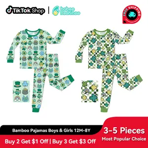 babee Reshinee Moisture-wicking Bamboo Pajama sets for Toddler Boys Girls,Temp-Sensing Babys Kids 2pcs Pjs,Long-Sleeve Snug Fit Sleepwear 12M-8Y Sets,Valentine's Day gift