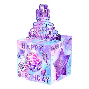 Birthday Cash Gift Box, Surprise Piggy Bank, Transparent Bag Gifts for Kids & Adults, Includes 50 Bags, Fun Cash Gift Idea