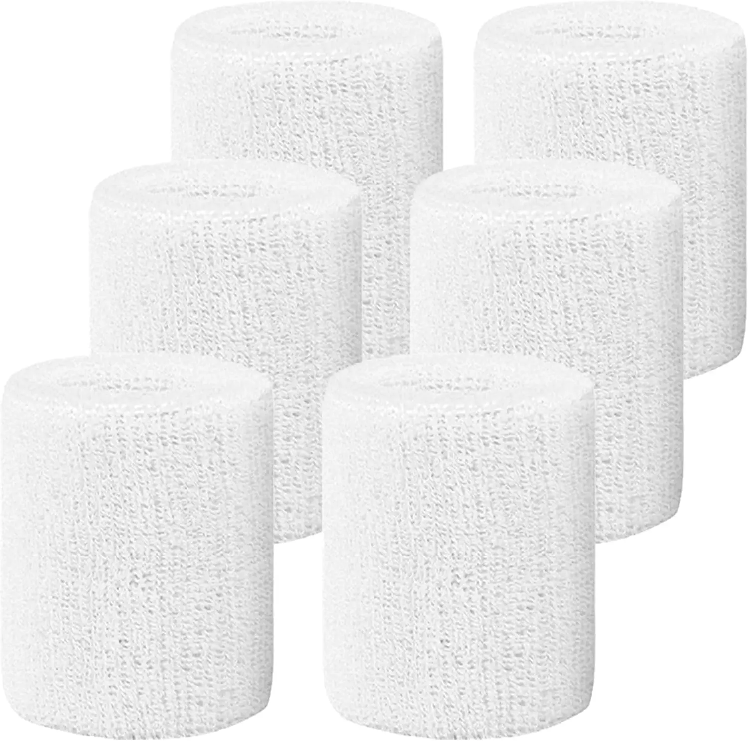 6 Pack 4 Inch Wrist Sweatbands Tennis Wrist Bands Absorbent Sweat Band for Men and Women, Breathable Cotton Sweatbands for Work Out, Football, Basketball, Running Athletic Sports