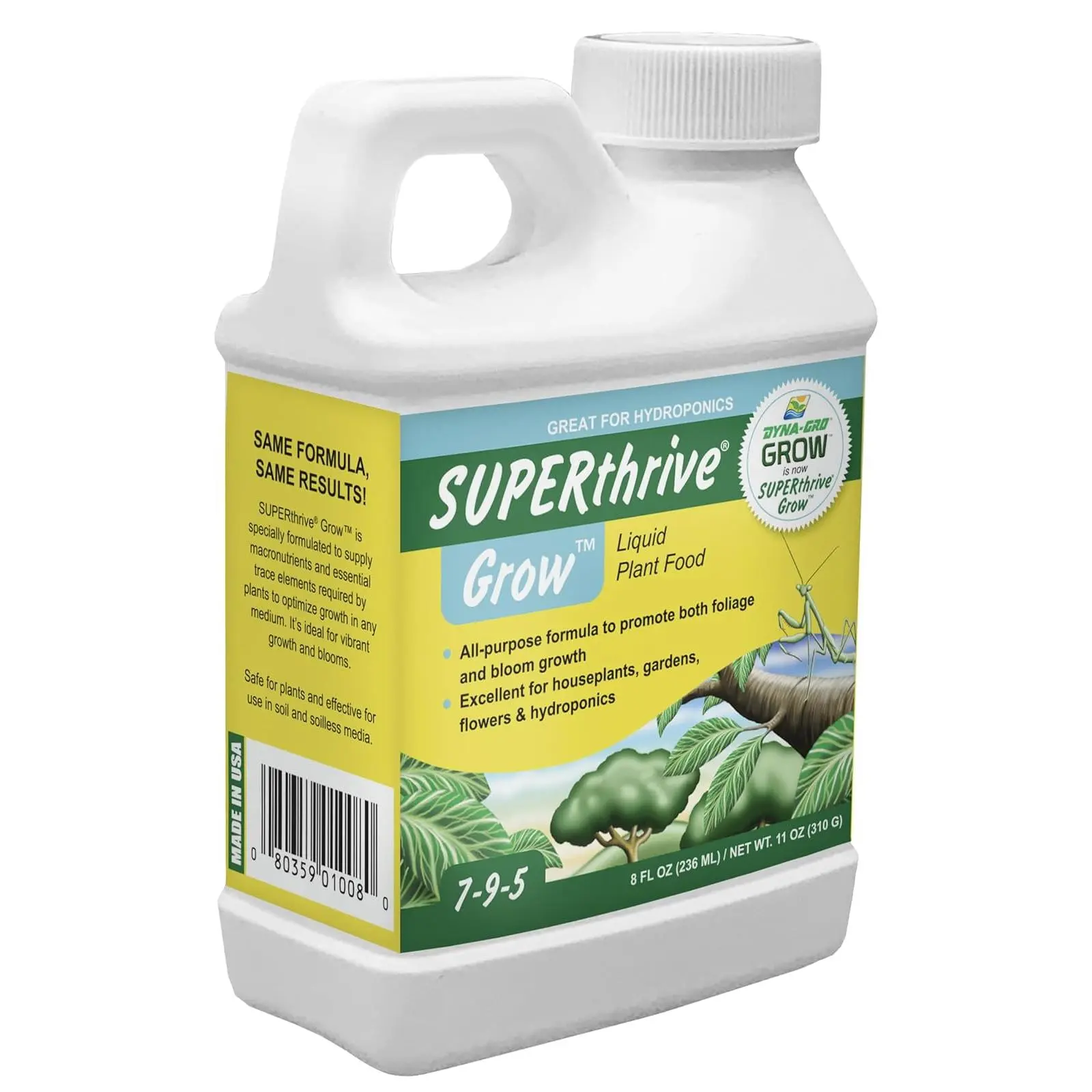 8 Oz Organic Houseplant Fertilizer - Concentrated Balanced NPK Plant Nutrient, Bonsai Plant Food Concentrate, Supports Foliage & Bloom Growth, Hydroponics Use