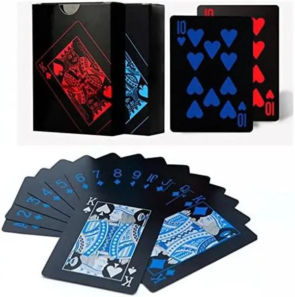 2 Deck of Waterproof Poker Cards and Playing Cards with Flexible Plastic PVC and Classic Trick Cards