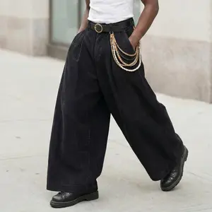 [Order One Size Up] INCERUN Menswear 2026 Spring/Summer Fashion Vintage Corduroy Wide-Leg Pants ,Lightweight Loose-Fitting Baggy Streetwear Trousers, Comfortable, Daily Wear,father'sdaygifts