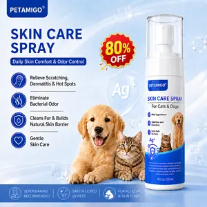 Relieve Scratching, Dermatitis & Hot Spots,Eliminate Bacterial Odor-PETAMIGO Skin Care Spray for Dogs & Cats(120ml),Silver Ions Gentle Formula,Clean Fur and Build Natural Skin Barrier,Gentle Daily Care,Lick-safe For Pets #skin relief  petskin puppy