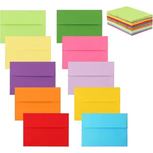 50 Pack 5x7 Envelopes,Envelopes for 5x7 Cards,5.25 x 7.25 inch,120 Gsm Thick Paper,Self Seal,Colorful A7 envelopes,5x7 Envelopes for Invitation,Ideal for Invitations,Greeting Cards