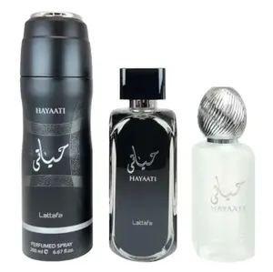 LATTAFA HAYAATI 3 PCS GIFT SET WITH 100ML EDP + 200ML DEO + 50ML HAIRMIST