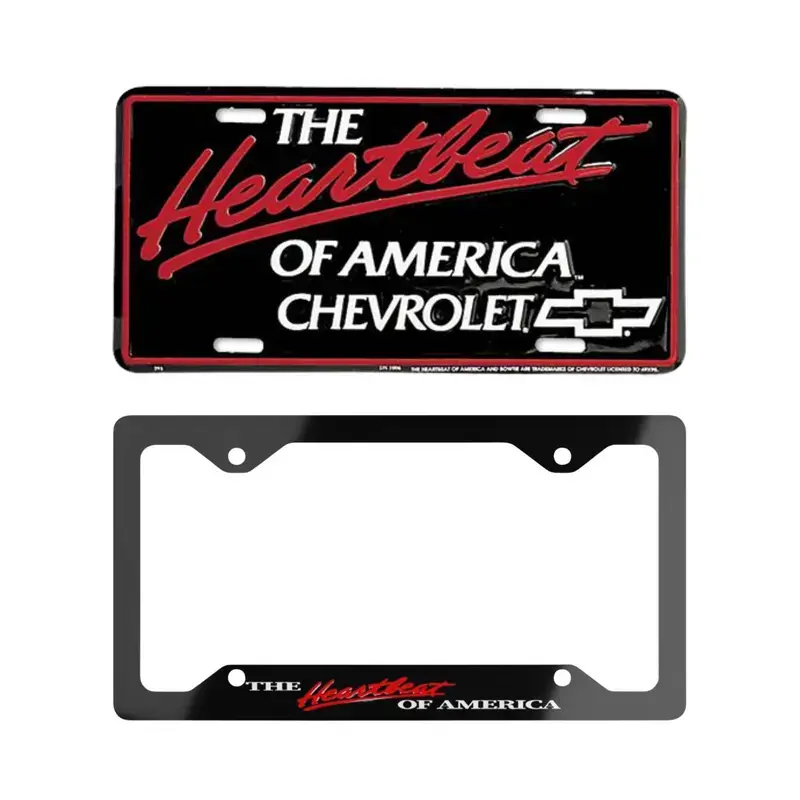 [SALE 50%] The Heartbeat of America Vanity Plate, Chevy License Plate Frame, CarTruck License Plate