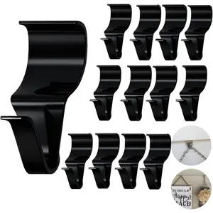 26 count Vinyl Siding Hooks, Stainless Steel No-Hole Hangers for  Wreaths & Outdoor Decor, Low Profile Siding Clips, Easy Installation, No Tools Needed (26, Black)