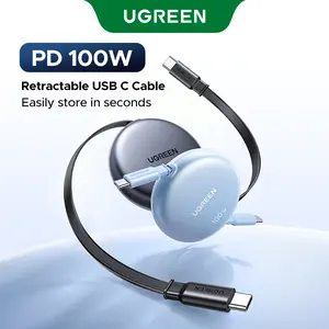 UGREEN 100W Retractable USB C Cable, Type C Cord USB C Charger Cable for iPhone 17/16/15/14, MacBook Pro/Air, Galaxy S25/S24/S23, iPad Pro/Air, Pixel 9/8, Switch, AirPods, Black, 3.3FT,TikTokShopBlackFriday ,TikTokShopHolidayHaul