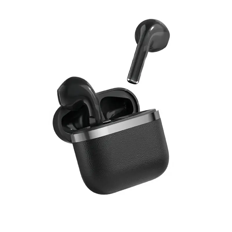 Bluetooth Wireless Headset - In-Ear Bluetooth Headphones with Advanced Leather Texture, 45kHz Audio, Noise Cancellation for Voice Call, Automatic Intelligent Matching, Vol Control, Compatible with Phones, Tablets & Computers
