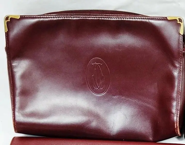 Pre-owned Other Clutch Cartier Shoulder Bag Bordeaux Leather 12677623394/861163