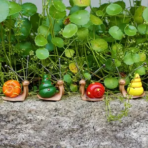 4pcs Mini Snail Sculpture Bonsai Decoration, Garden Home Decor Resin Crafts, Outdoor Courtyard Art, Lawn Decoration for Christmas Halloween