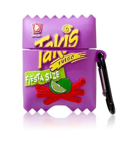 for Airpod 2/1 Case Soft Silicone Cute Cartoon Kawaii Funny Cover Fashion Protective Cool Keychain Design Skin for Girls Children and Boys Airpod Case with Airpods 2&1 (Takis Potato Chips)