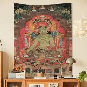 Buddha Pattern Tapestry, Aesthetic Wall Hanging Decor, Durable Polyester Tapestry, Wall Hanging for Meditation Room, Home Decor
