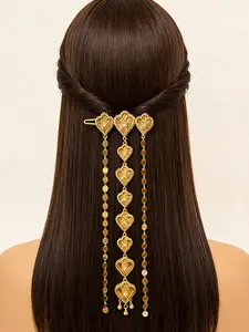 Elegant Heart Fringe Hair Clip, Courtly Style Bride Headpiece, Perfect for Weddings, Parties, Holidays, Performances, Bridal Hair Accessories, Women's Accessories