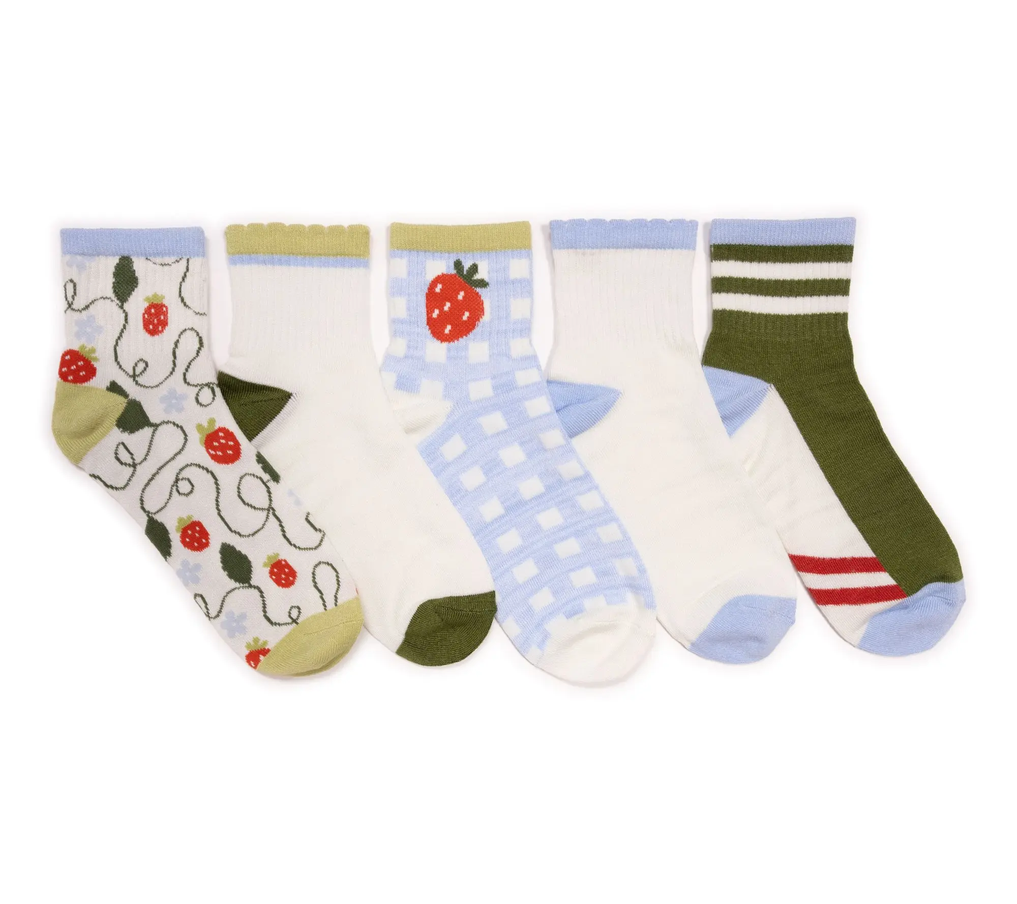 MUK LUKS Quarter Crew Novelty Socks 5 Pack