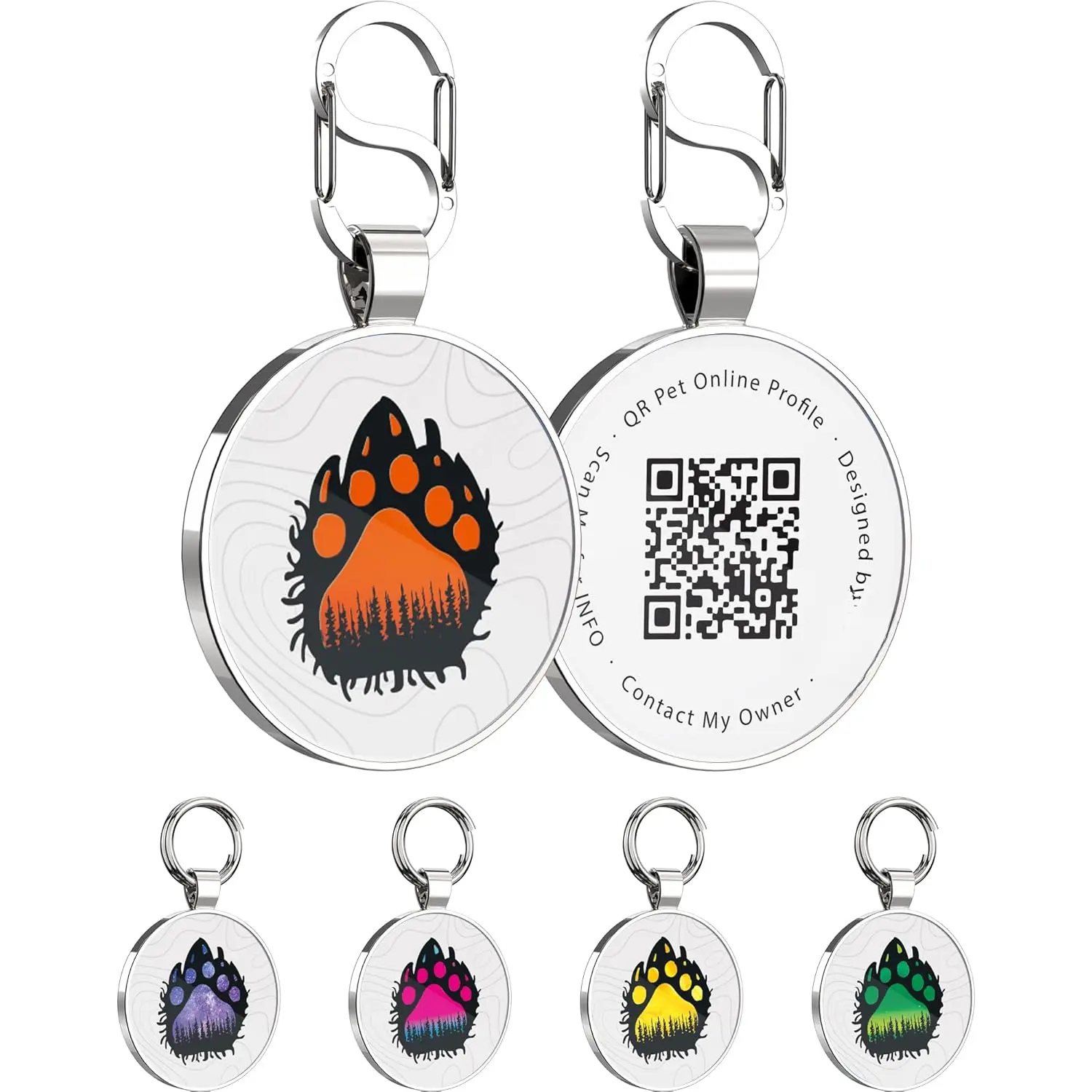 Personalized Dog Tags - Custom Dog Name Tags with QR Code for Instant Pet Location Alerts