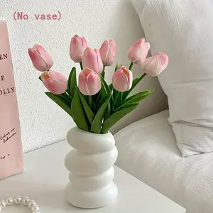 Realistic Tulip Set, Artificial Flower Home Decor, Fake Tulips, Perfect for Anniversaries & Valentine's Day, No Vase Included, Elegant Design