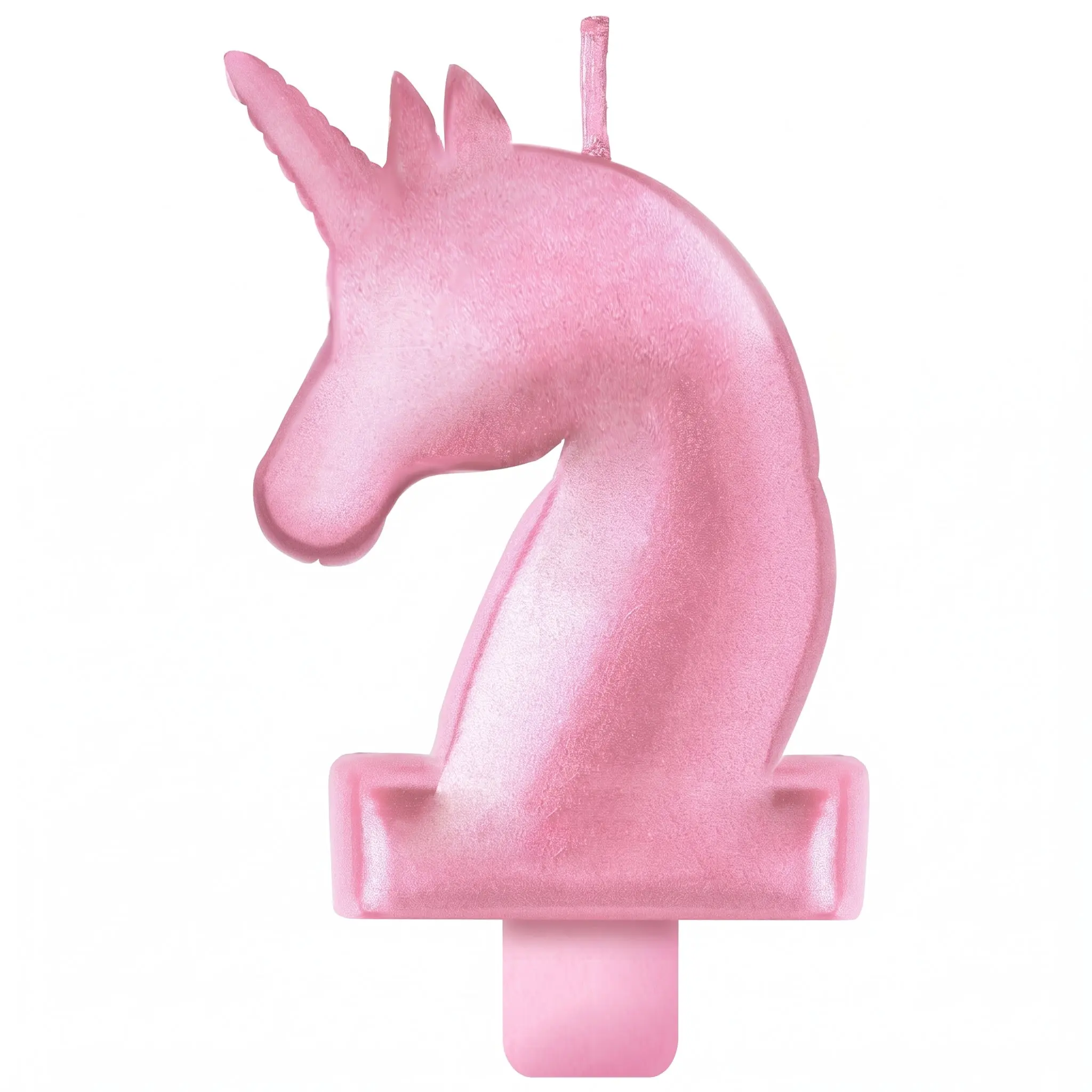 Enchanted Unicorn Wax Birthday Candle - Sparkling Pink